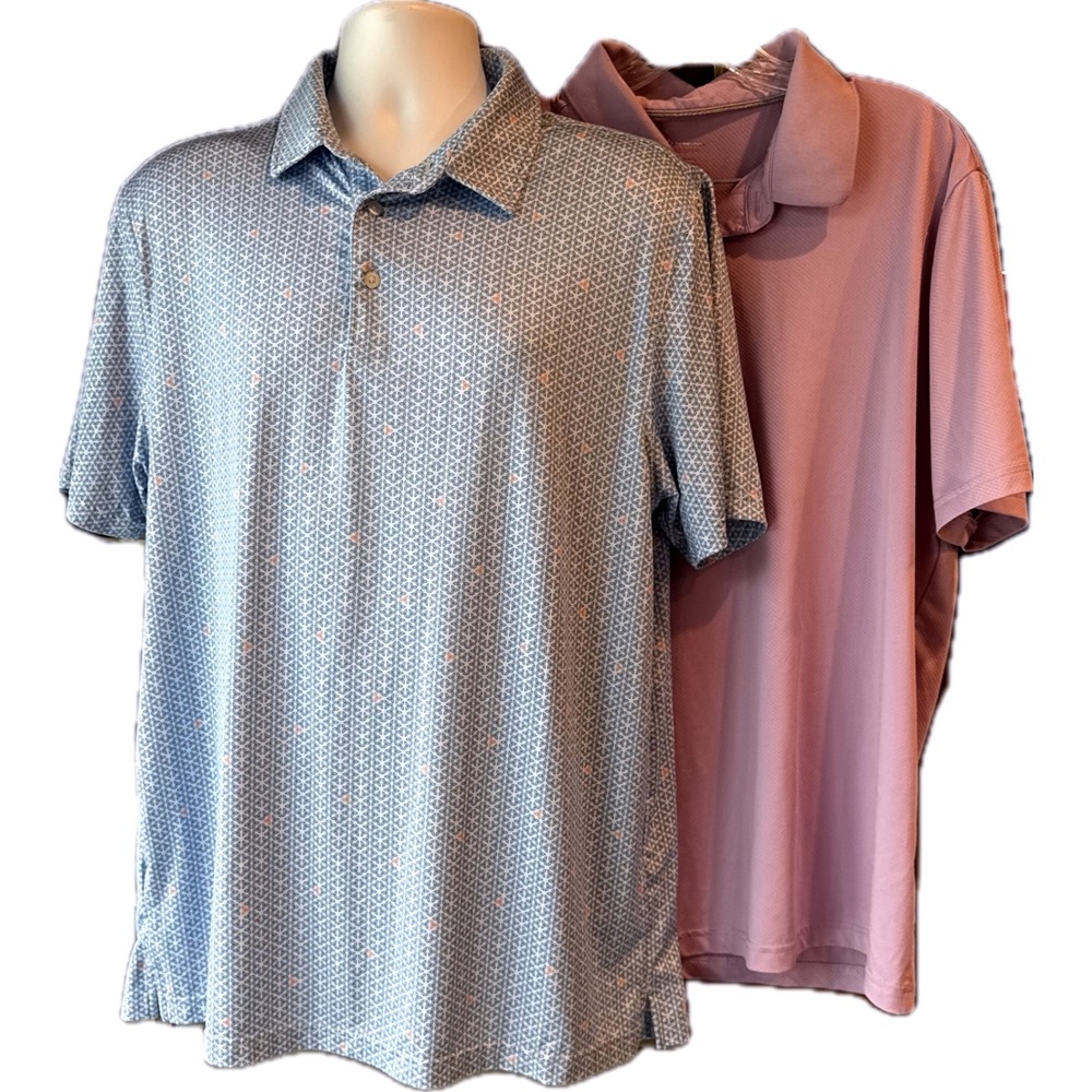 Member's Mark Performance Polo Shirt Bundle Blue Purple Men's Large